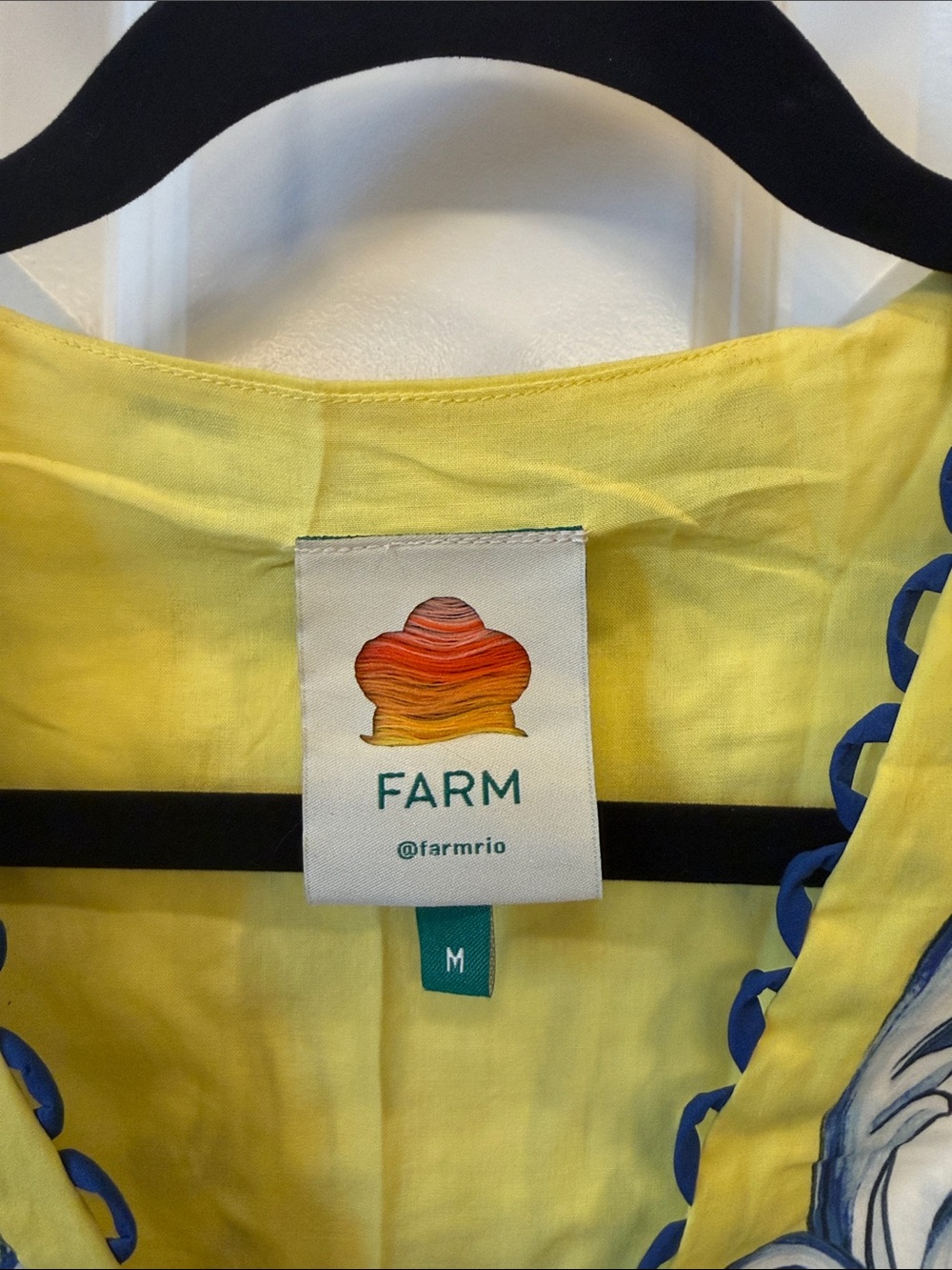 Farm Rio Yellow Mediterranean Sicily Scarf Lemon Tile Dress Medium - Picture 4 of 7